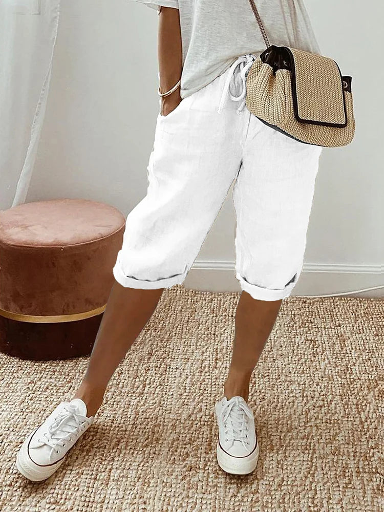 Pantaloni da donna EMMA in cotone e lino