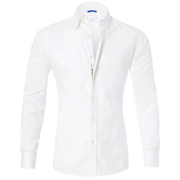 Camicia con zip antipiega Leo