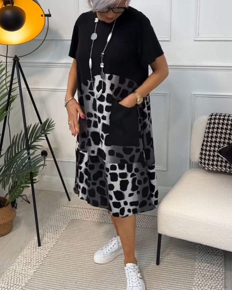 Adriana - Vestito midi a maniche corte da donna